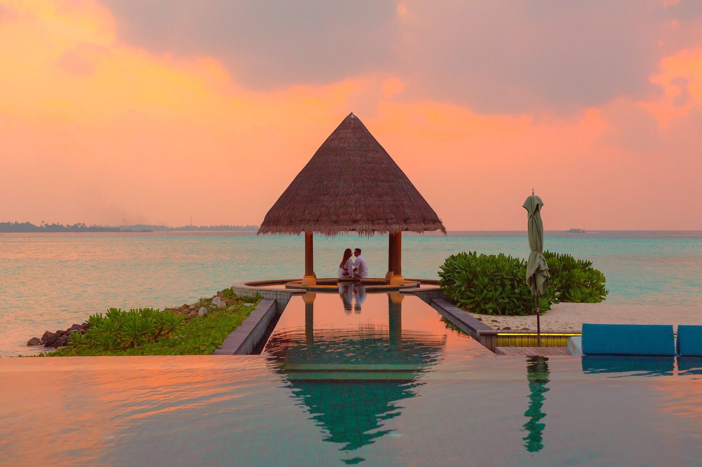 Destination retreat at sunset